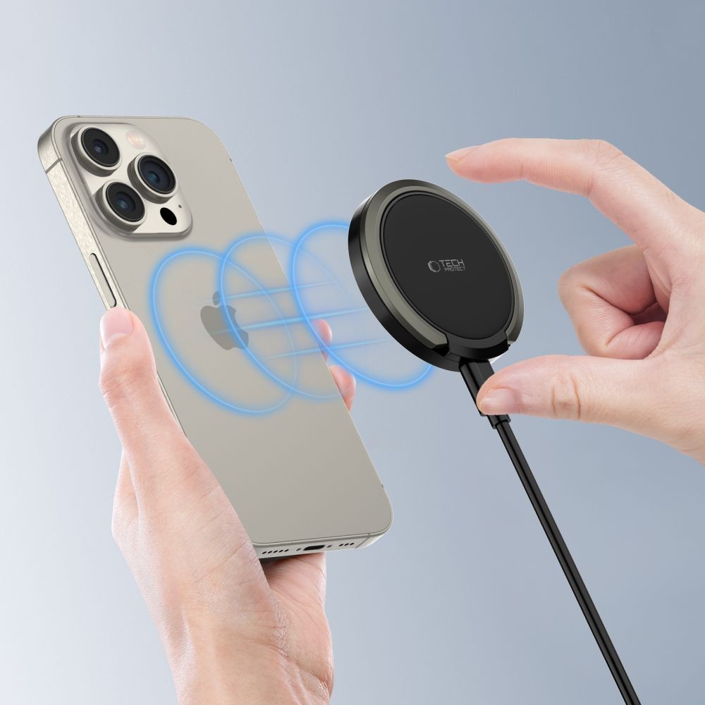 Inductive Charger Tech-Protect QI15W-A33 με MagSafe και Stand με USB-A / USB-C Καλώδιο Μαύρο | www.lightgear.gr