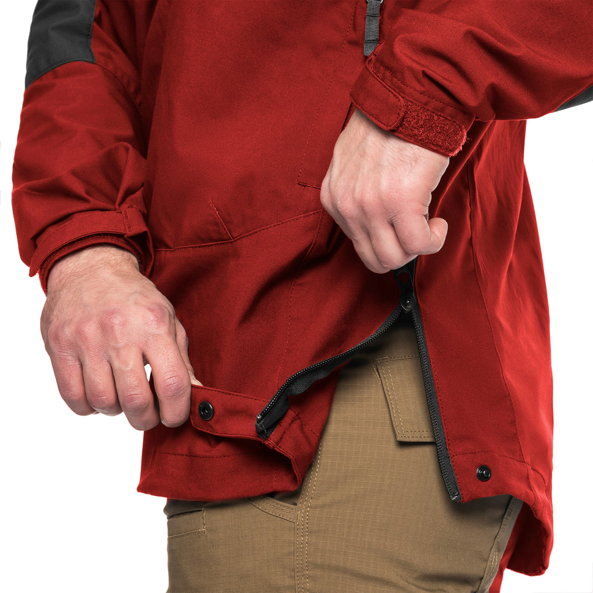 Jacket Woodsman Anorak Helikon-Tex Bushcraft Κόκκινο Sky / Στάχτη Γκρι A | www.lightgear.gr