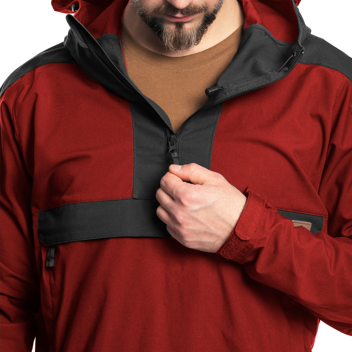 Jacket Woodsman Anorak Helikon-Tex Bushcraft Κόκκινο Sky / Στάχτη Γκρι A | www.lightgear.gr