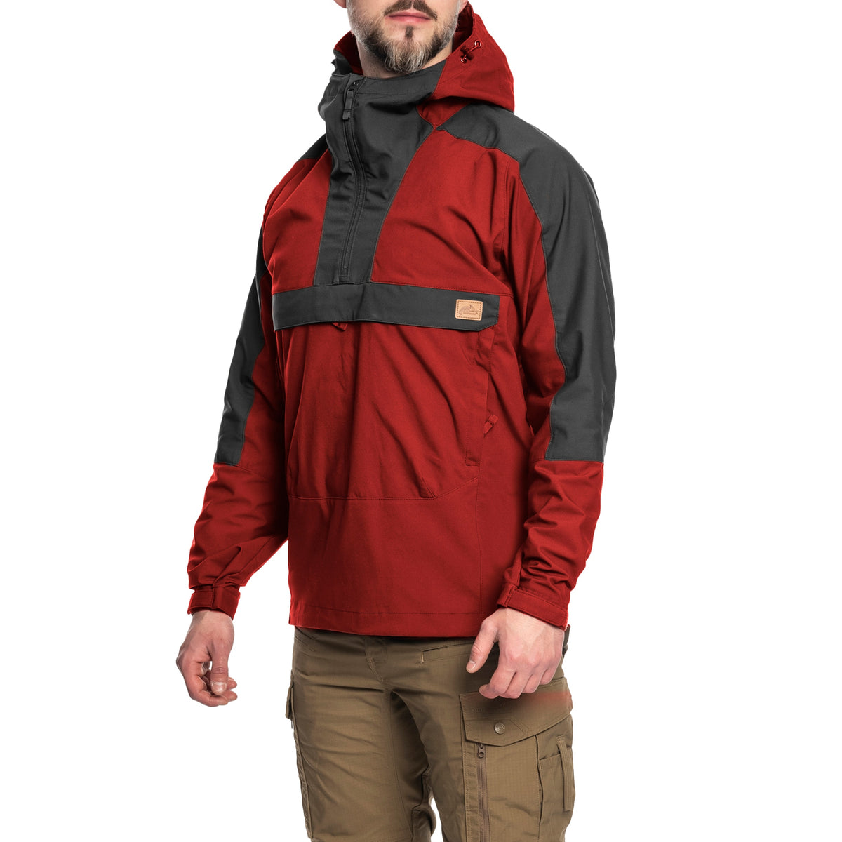 Jacket Woodsman Anorak Helikon-Tex Bushcraft Κόκκινο Sky / Στάχτη Γκρι A | www.lightgear.gr