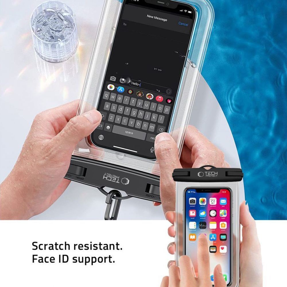 Waterproof Θήκη Tech-Protect UWC7 για Συσκευές έως 6.9" Μαύρο/Πορτοκαλί | www.lightgear.gr