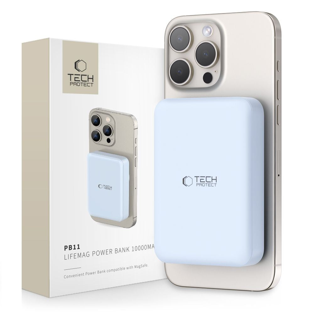 Powerbank Tech-Protect LifeMag PB11 με MagSafe 10000mAh 15W USB-C Θύρα Μπλε + USB-C Καλώδιο | www.lightgear.gr