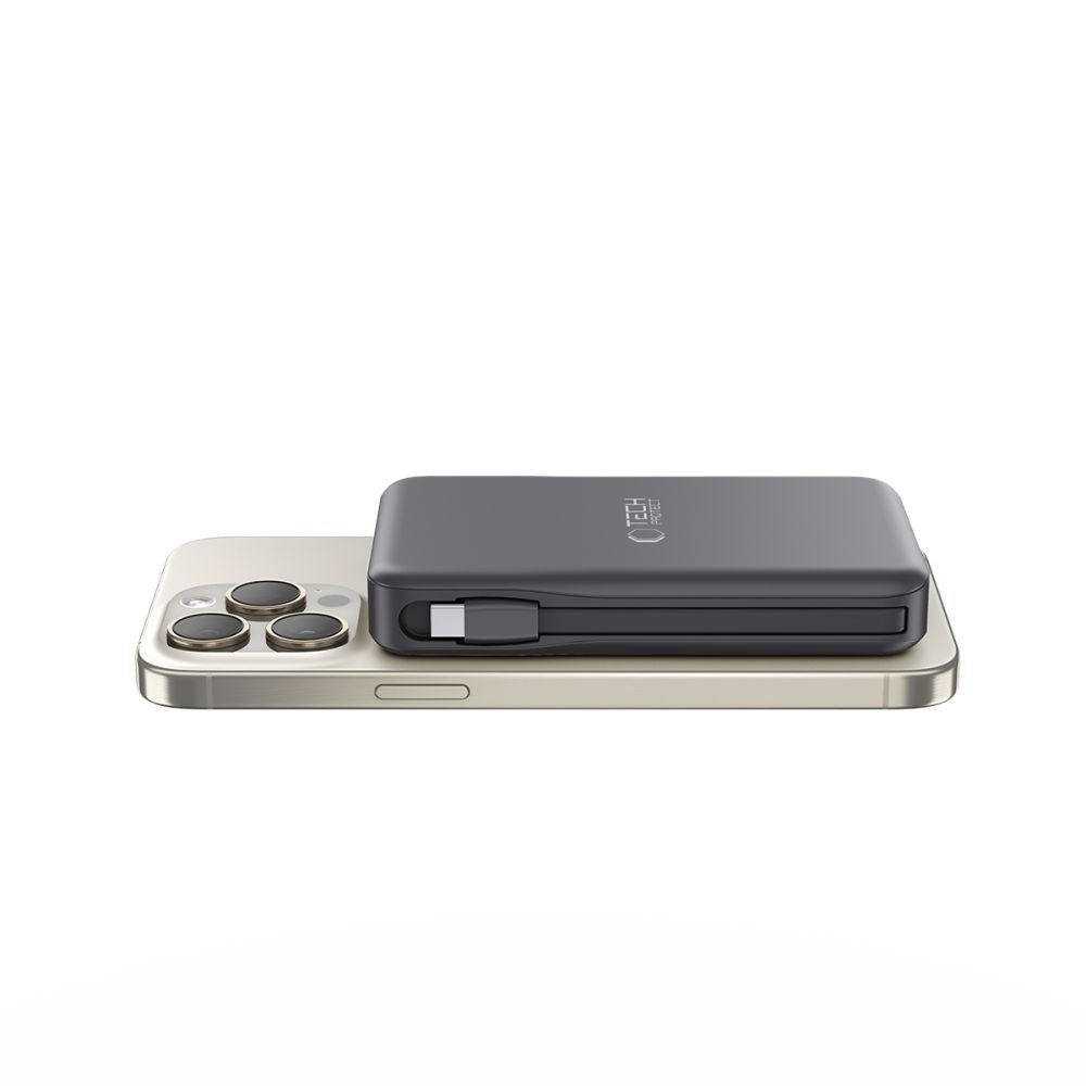 Power Bank Tech-Protect LifeMag PB31 με MagSafe 10000mAh 15W USB-C / USB-A / Built-in USB-C / Lightning Καλώδια Μαύρο | www.lightgear.gr