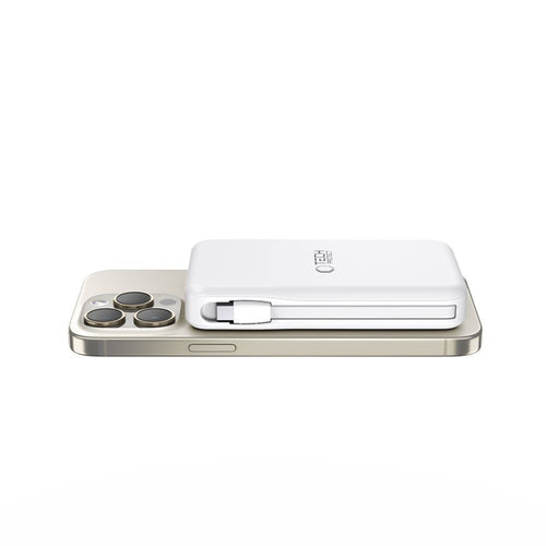 Power Bank Tech-Protect LifeMag PB31 με MagSafe 10000mAh 15W USB-C / USB-A / Built-in USB-C / Lightning Cables Λευκό | www.lightgear.gr