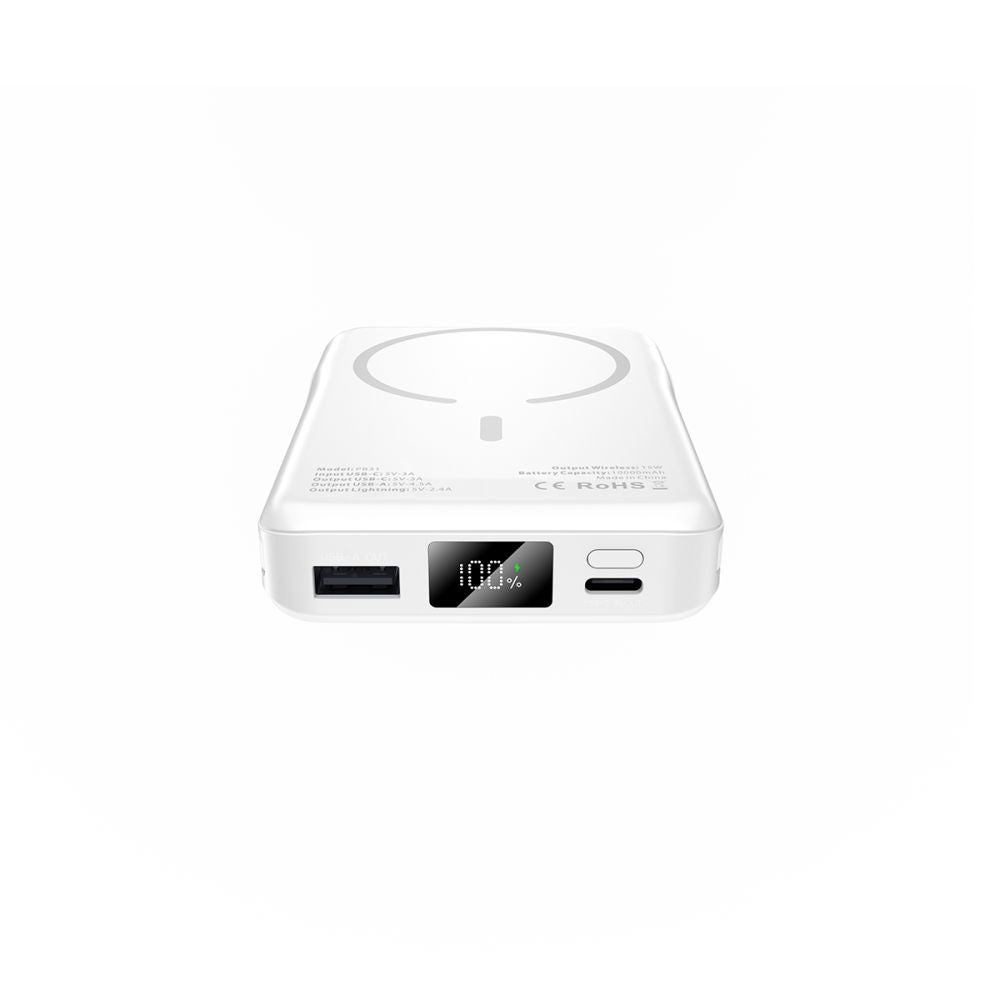Power Bank Tech-Protect LifeMag PB31 με MagSafe 10000mAh 15W USB-C / USB-A / Built-in USB-C / Lightning Cables Λευκό | www.lightgear.gr