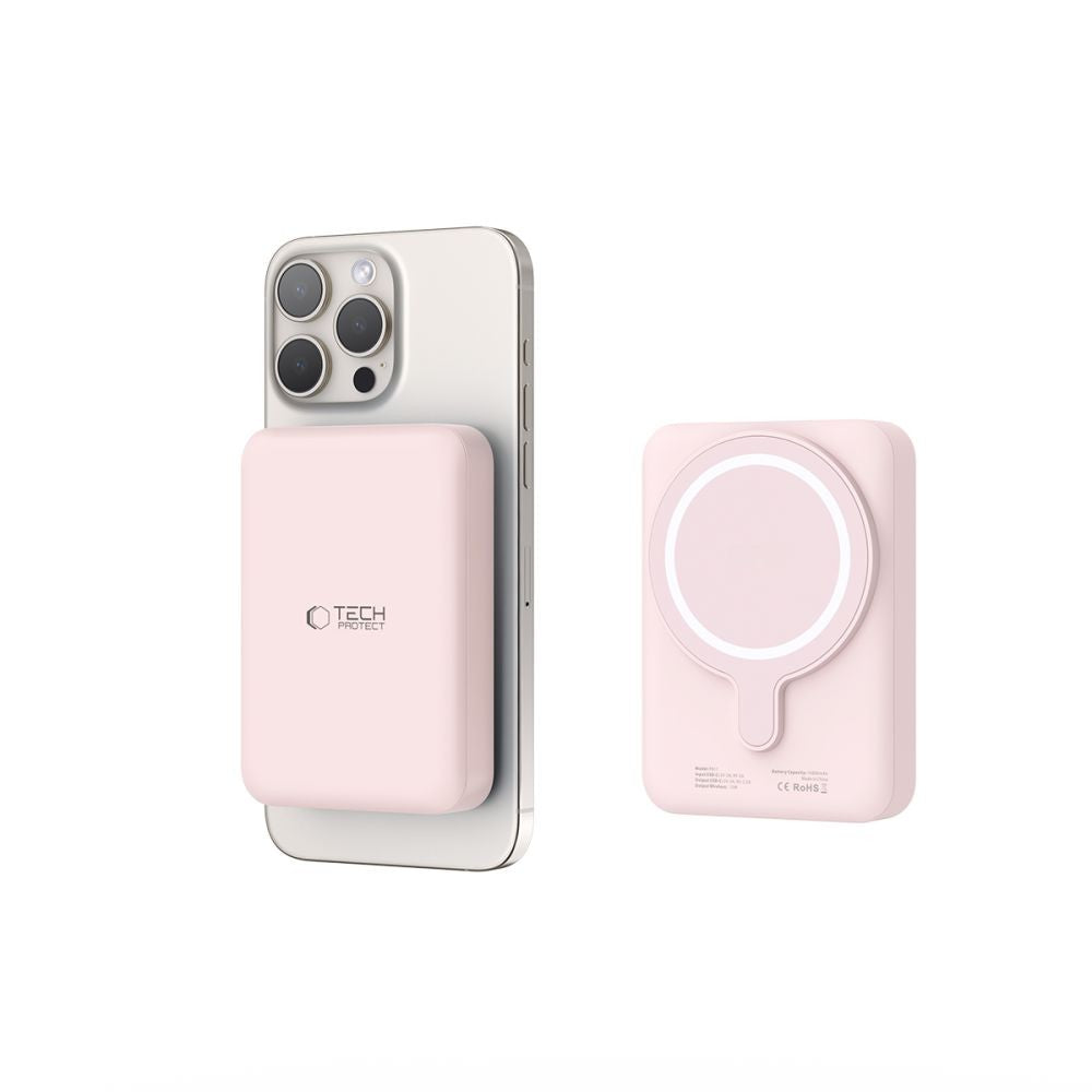 Powerbank Tech-Protect LifeMag PB11 με MagSafe 10000mAh 15W USB-C Θύρα Ροζ + USB-C Καλώδιο | www.lightgear.gr