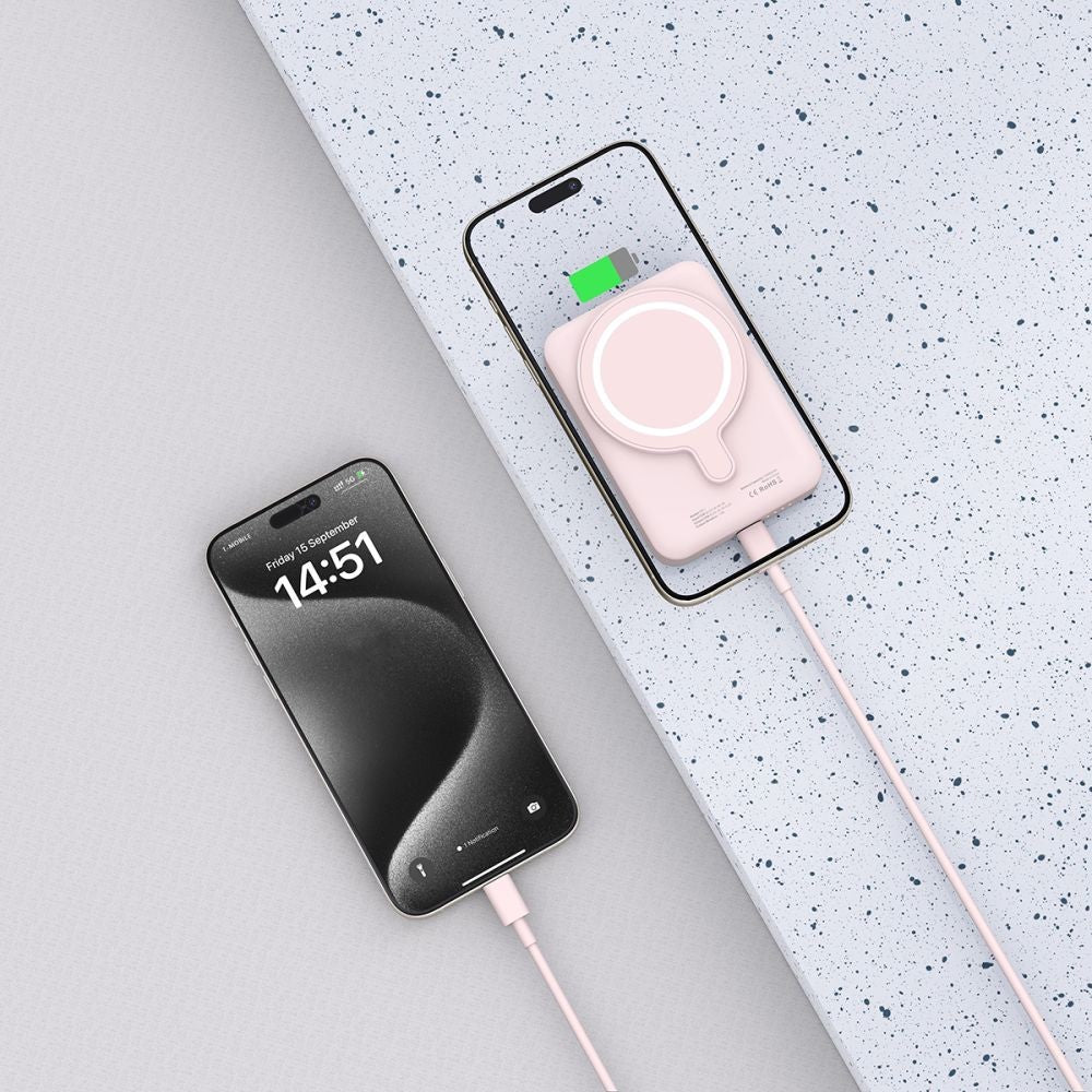 Powerbank Tech-Protect LifeMag PB11 με MagSafe 10000mAh 15W USB-C Θύρα Ροζ + USB-C Καλώδιο | www.lightgear.gr