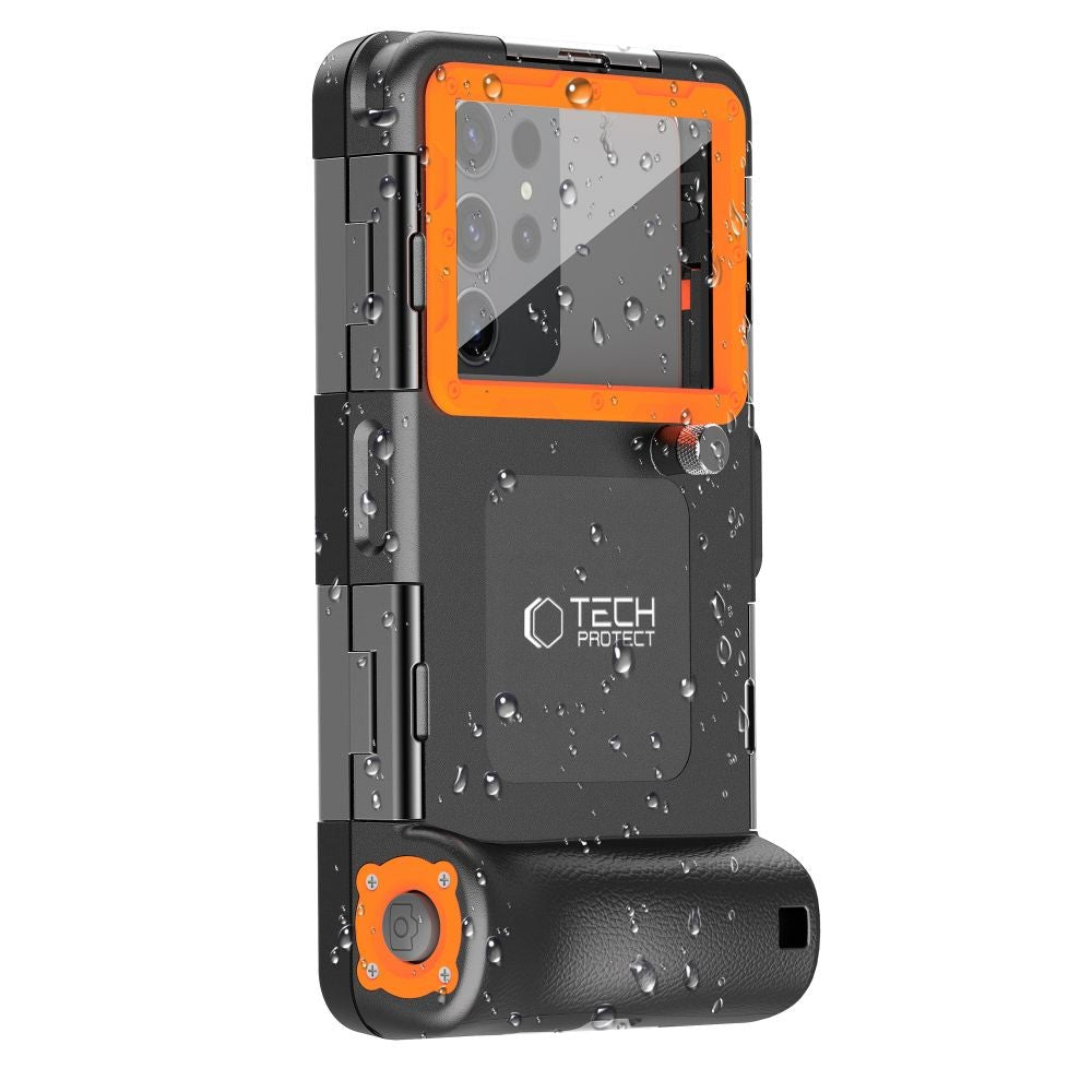 Waterproof Θήκη Tech-Protect IPX8 για Smartphones 4.7-6.7" Μαύρο και Πορτοκαλί | www.lightgear.gr