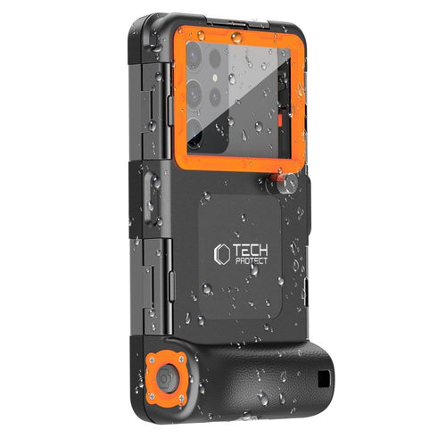 Waterproof Θήκη Tech-Protect IPX8 για Smartphones 4.7-6.7" Μαύρο και Πορτοκαλί | www.lightgear.gr