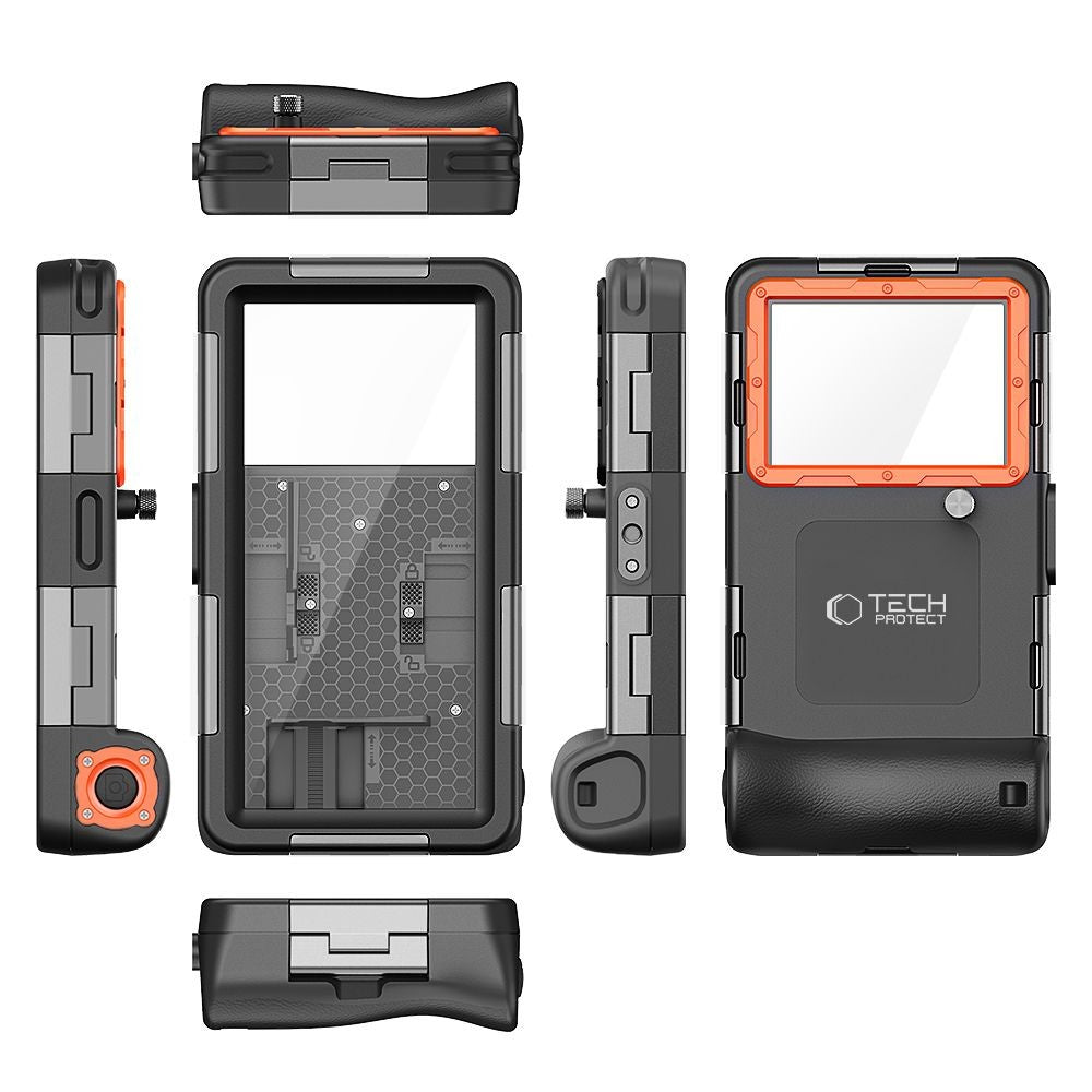 Waterproof Θήκη Tech-Protect IPX8 για Smartphones 4.7-6.7" Μαύρο και Πορτοκαλί | www.lightgear.gr