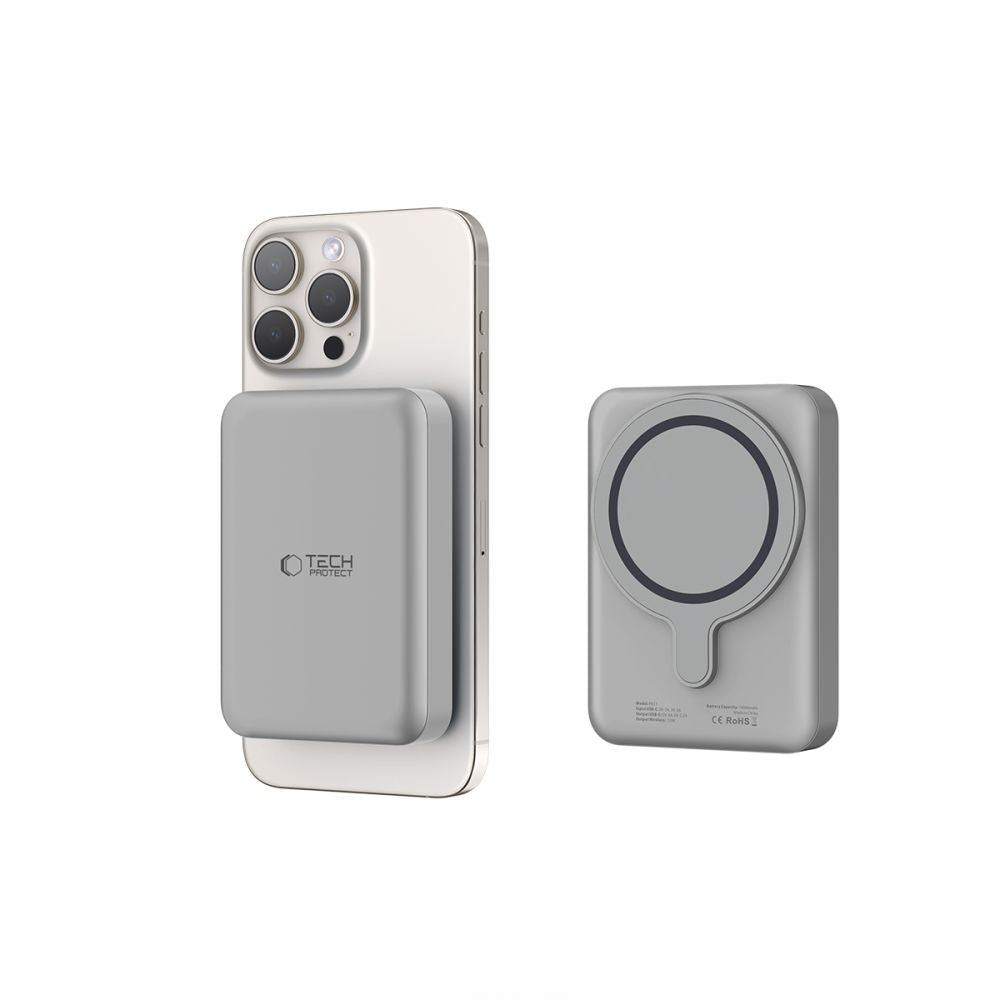 Powerbank Tech-Protect PB11 LifeMag MagSafe 10000mAh Titanium | www.lightgear.gr