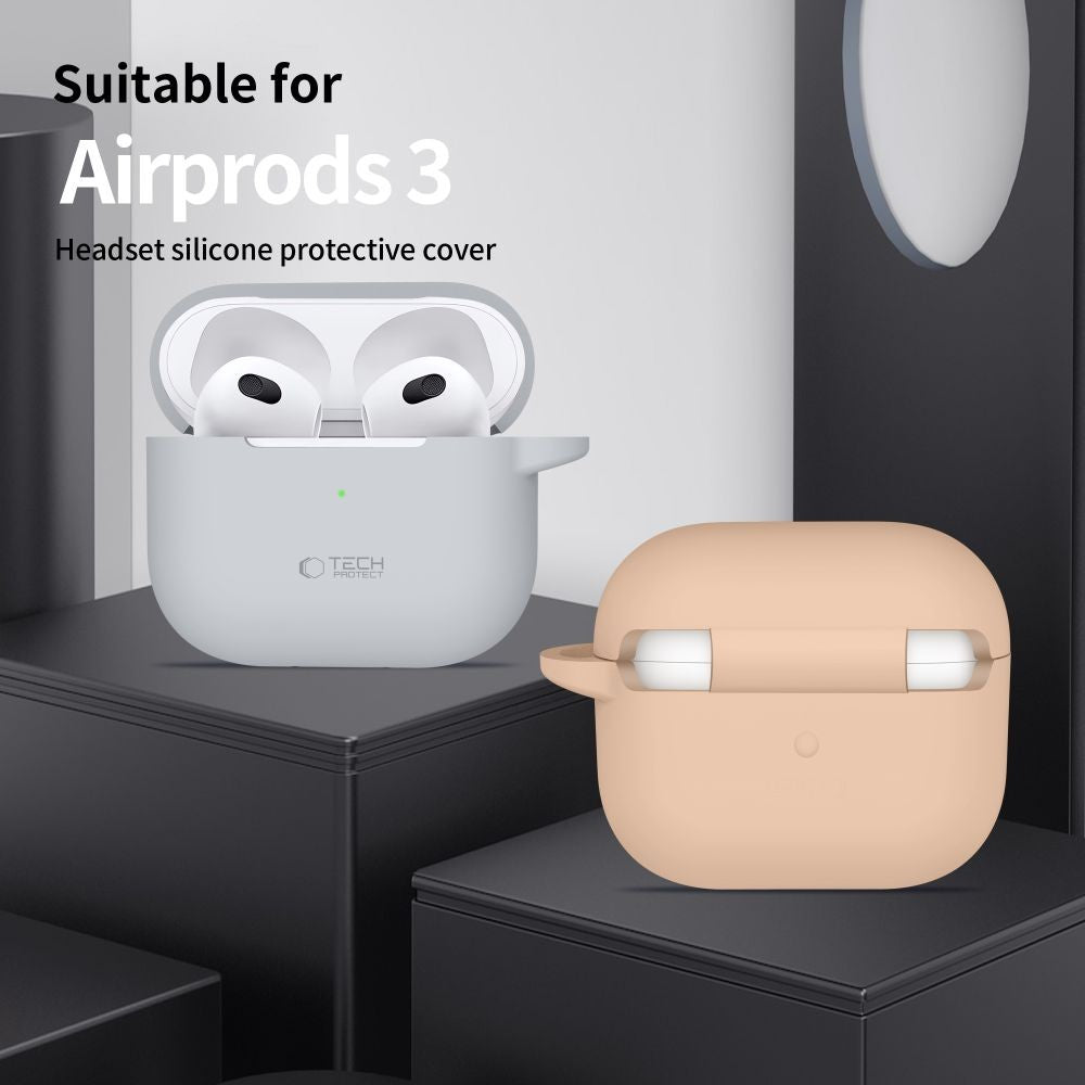 Silicone Hook Θήκη Tech-Protect για AirPods 3 Beige | www.lightgear.gr