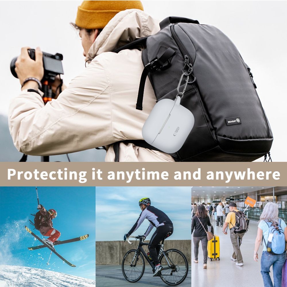 Silicone Hook Θήκη Tech-Protect για AirPods 3 Beige | www.lightgear.gr