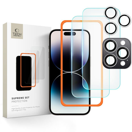 Tempered Glass Supreme Set Tech-Protect για iPhone 16 Pro Διάφανο 3τεμ | www.lightgear.gr