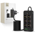 Πολύπριζο Tech-Protect PC6X6 6 Sockets 240V + 3xUSB-A + 3xUSB-C 200cm Μαύρο | www.lightgear.gr