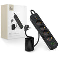 Πολύπριζο Tech-Protect PCL4X3 4 Sockets 240V + 2xUSB-A + 1xUSB-C 200cm Μαύρο | www.lightgear.gr