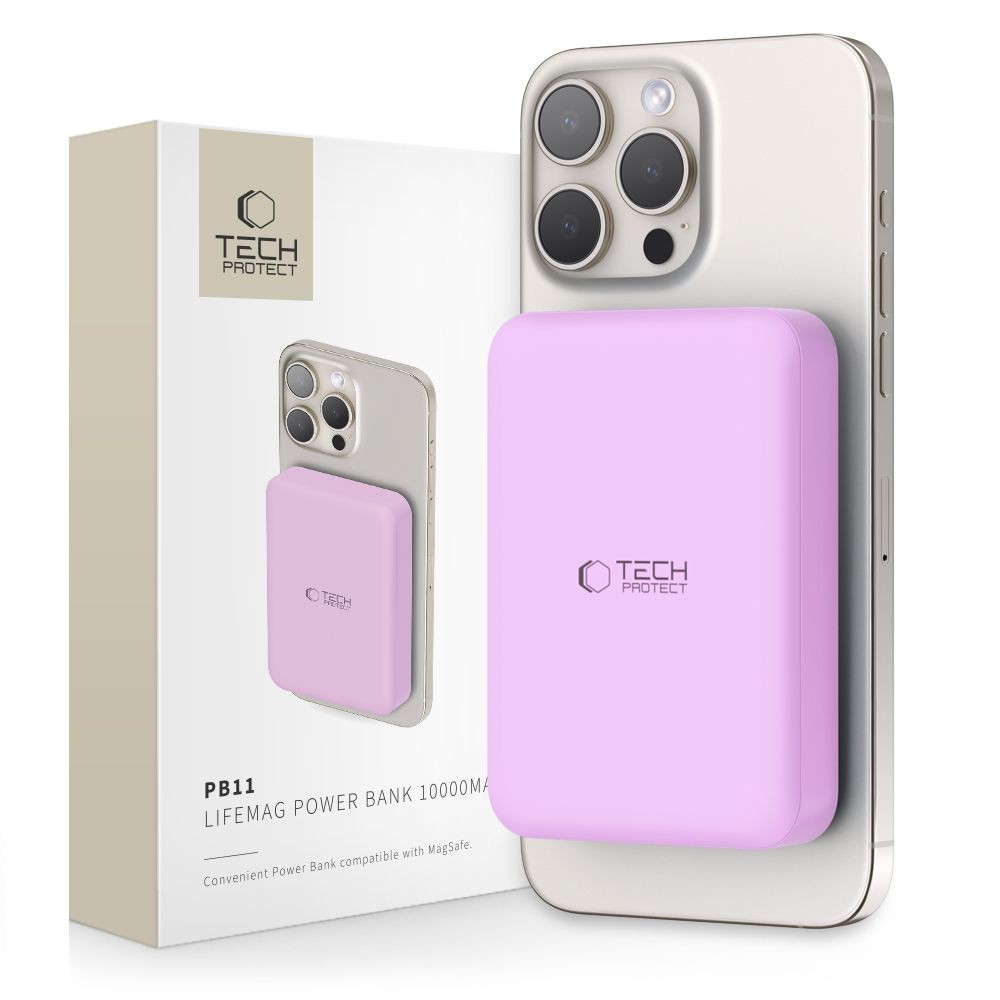 Power Bank Tech-Protect LifeMag MagSafe PB11 10000mAh Ροζ | www.lightgear.gr