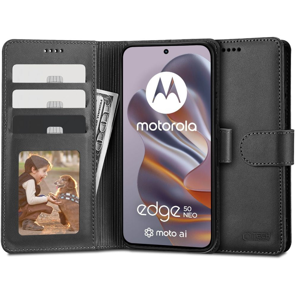 Wallet Θήκη Tech-Protect για Motorola Edge 50 Neo Μαύρο | www.lightgear.gr