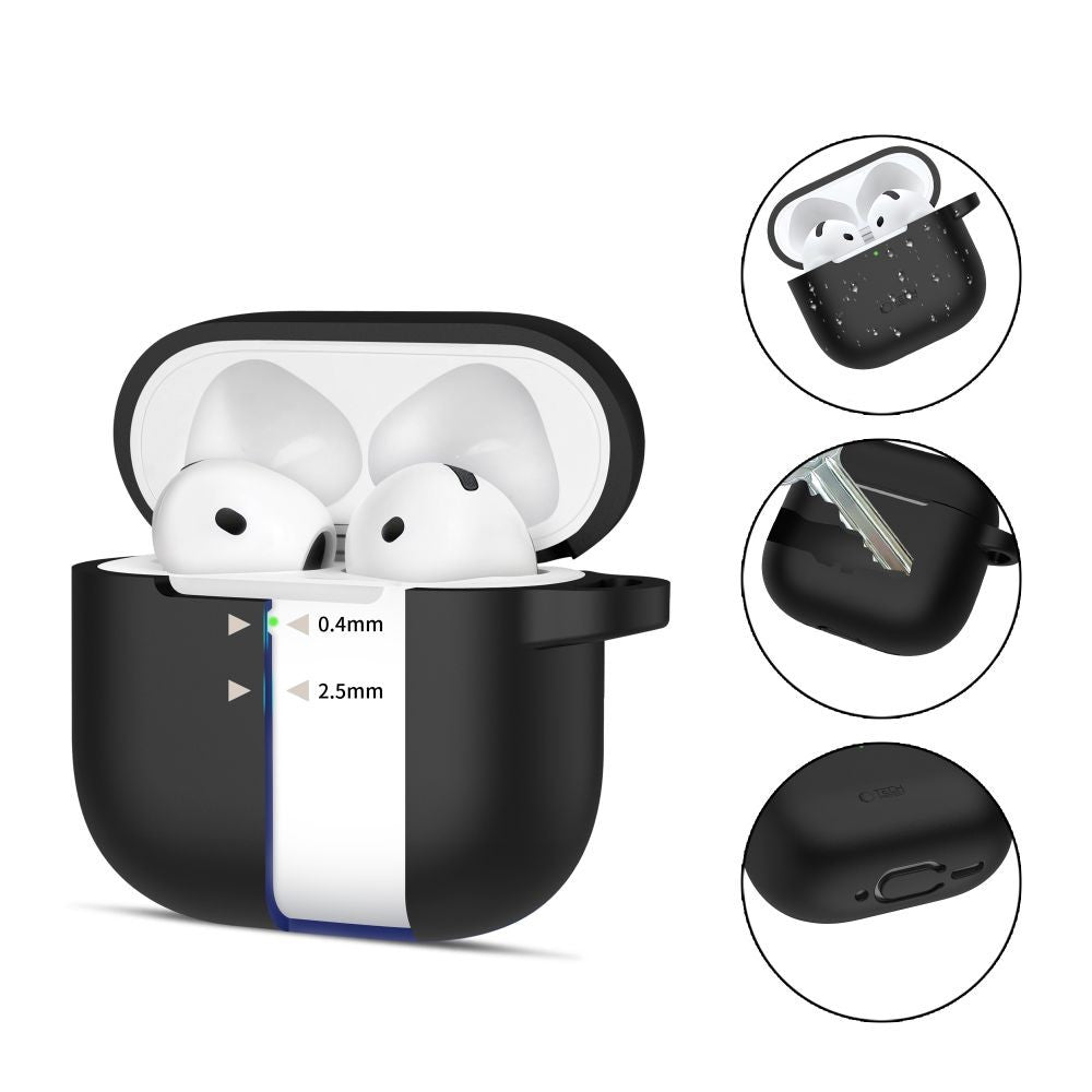 Silicone Hook Θήκη Tech-Protect για AirPods 4 Μαύρο | www.lightgear.gr