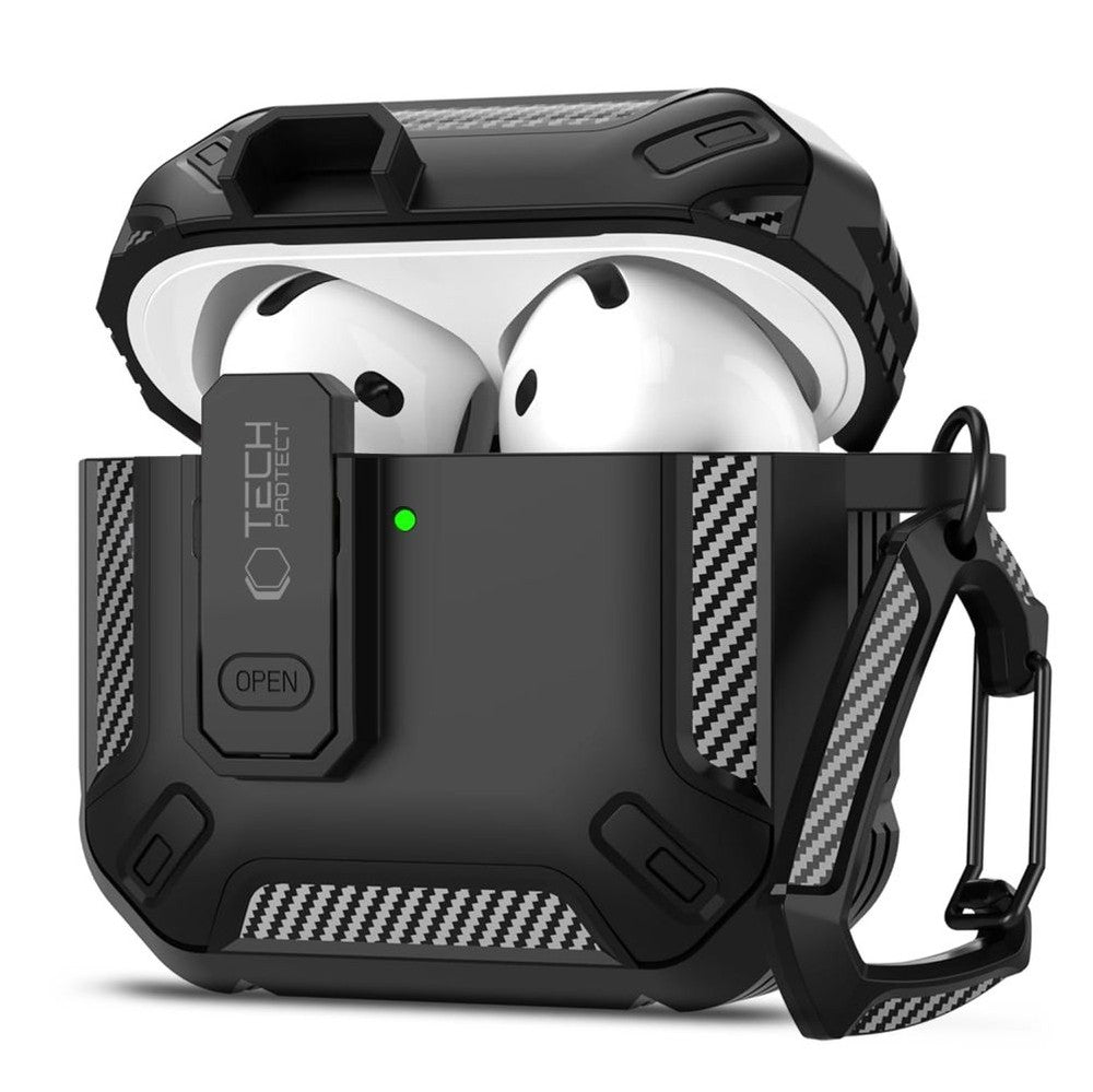 Θήκη Tech-Protect Carbonox για AirPods 4 Μαύρο | www.lightgear.gr
