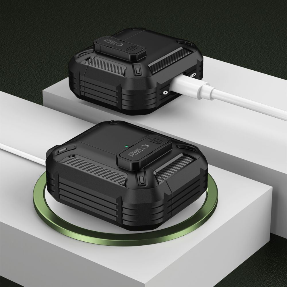 Θήκη Tech-Protect Carbonox για AirPods 4 Μαύρο | www.lightgear.gr