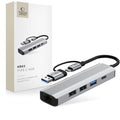 HUB Adapter Tech-Protect HB03 5in1 USB-C + USB2.0 + USB3.0 + RJ45 Γκρι | www.lightgear.gr