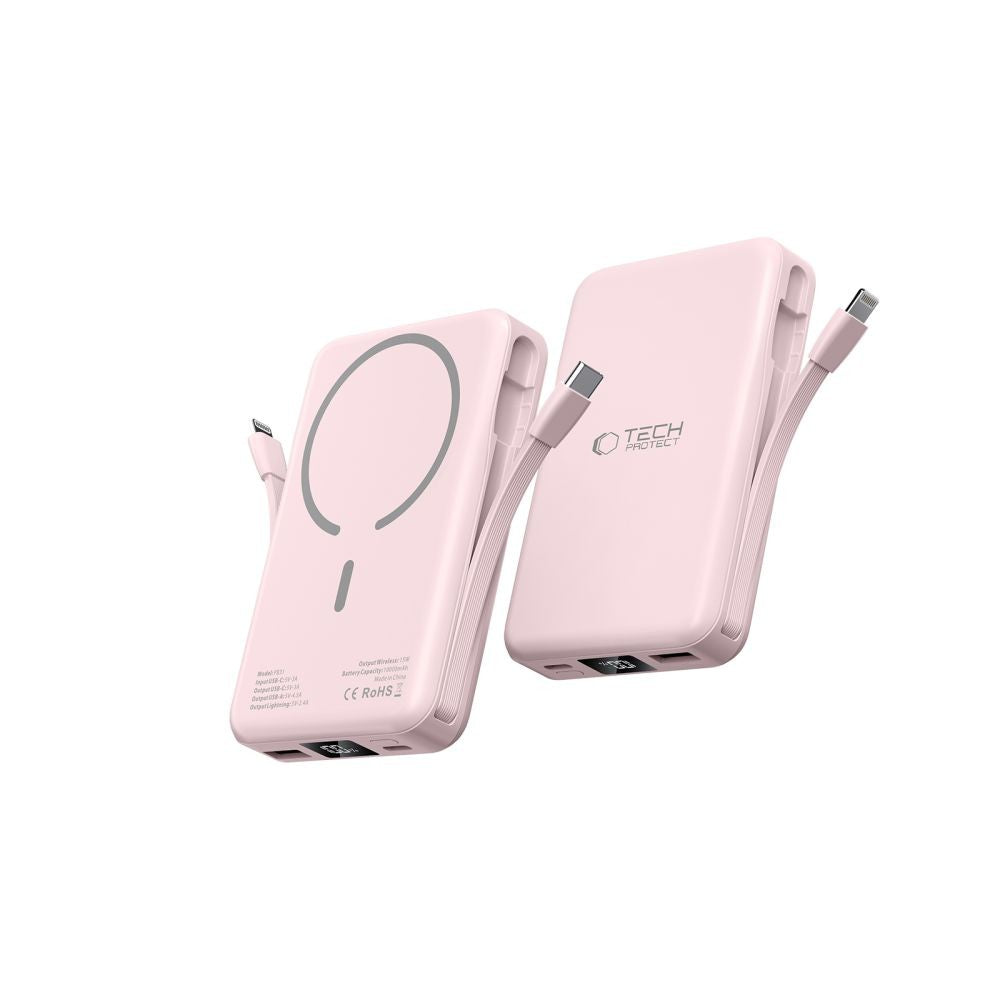Powerbank Tech-Protect PB31 LifeMag MagSafe 10000mAh Ροζ | www.lightgear.gr