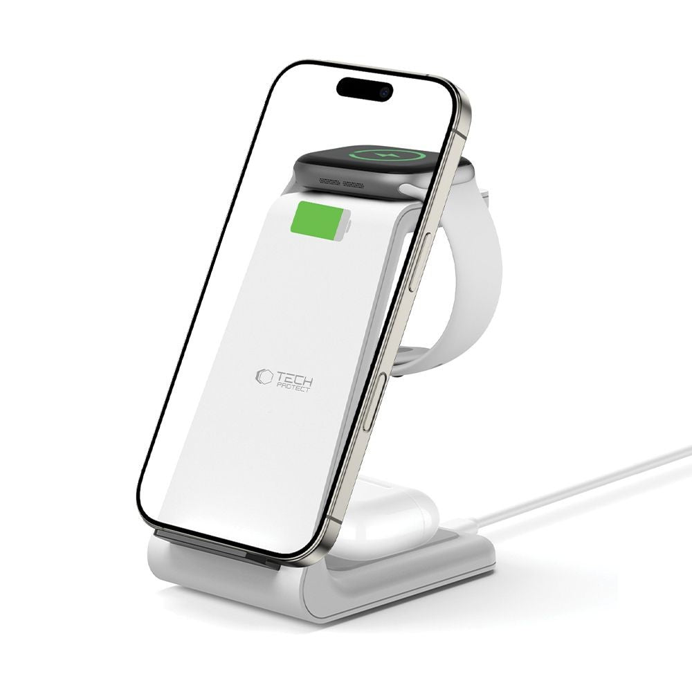 Charging Station 3in1 Tech-Protect QI15W-A36 για Apple Λευκό | www.lightgear.gr