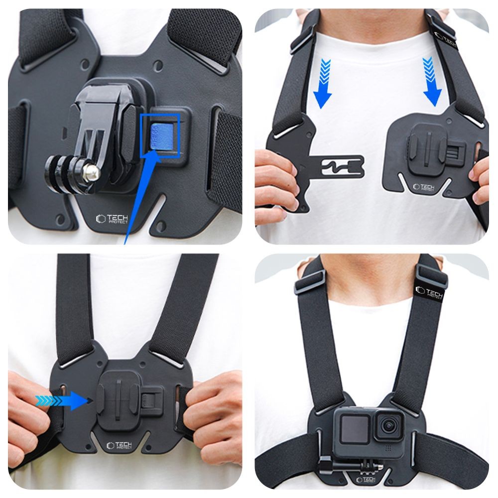 Chest Mount Tech-Protect GA100 για GoPro / DJI Μαύρο | www.lightgear.gr