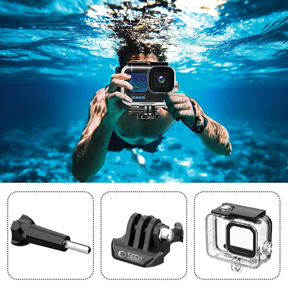 Waterproof Θήκη Tech-Protect GA200 για GoPro Hero 9 / 10 / 11 / 12 Διαφανές | www.lightgear.gr