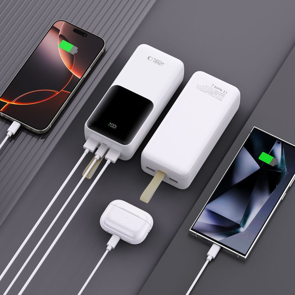 Powerbank Tech-Protect PB03 30000mAh 22.5W Λευκό | www.lightgear.gr