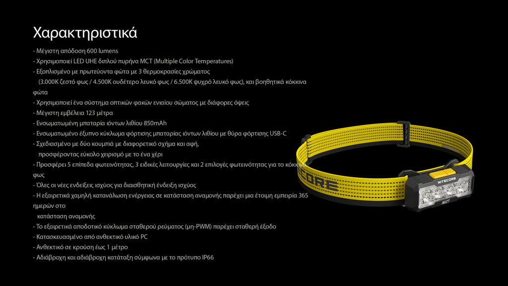 Φακός Led Nitecore Headlamp NU27 White