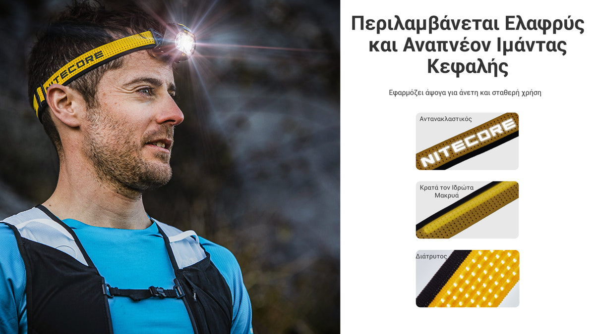 Φακός Led Nitecore Headlamp UT27 Pro MCT 800lumens + 2x Hbl1500lion Battery Black