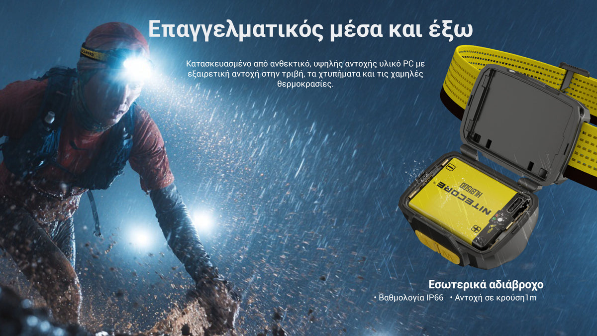 Φακός Led Nitecore Headlamp UT27 Pro MCT 800lumens + 2x Hbl1500lion Battery Black