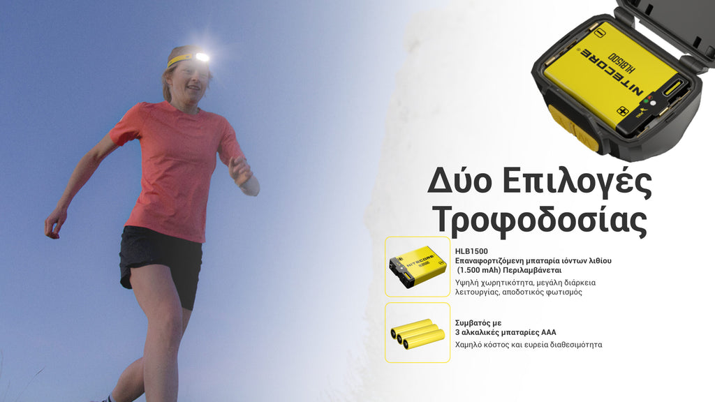 Φακός Led Nitecore Headlamp UT27 Pro MCT 800lumens + 2x Hbl1500lion Battery Black