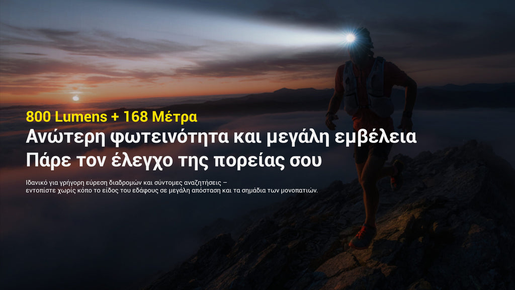 Φακός Led Nitecore Headlamp UT27 Pro MCT 800lumens + 2x Hbl1500lion Battery Black