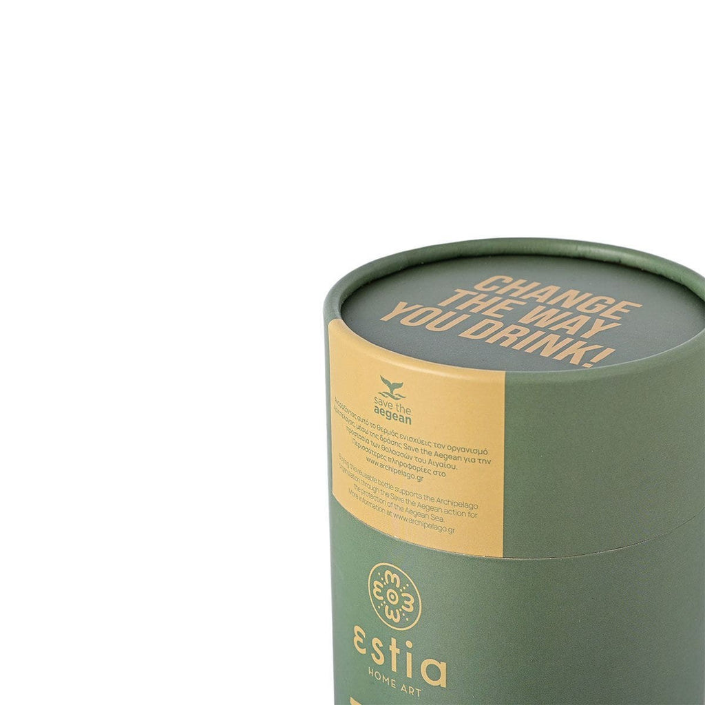 Ανοξείδωτο Ποτήρι Θερμός με Καλαμάκι Estia Save the Aegean 350ml | www.lightgear.gr
