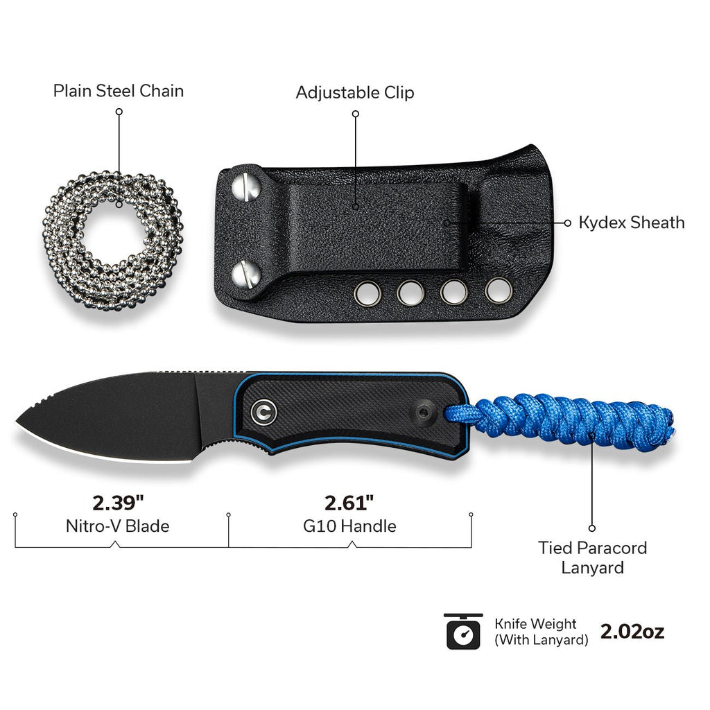 Μαχαίρι CIVIVI Baby Banter Fixed Nitro-V G10 Black & Blue