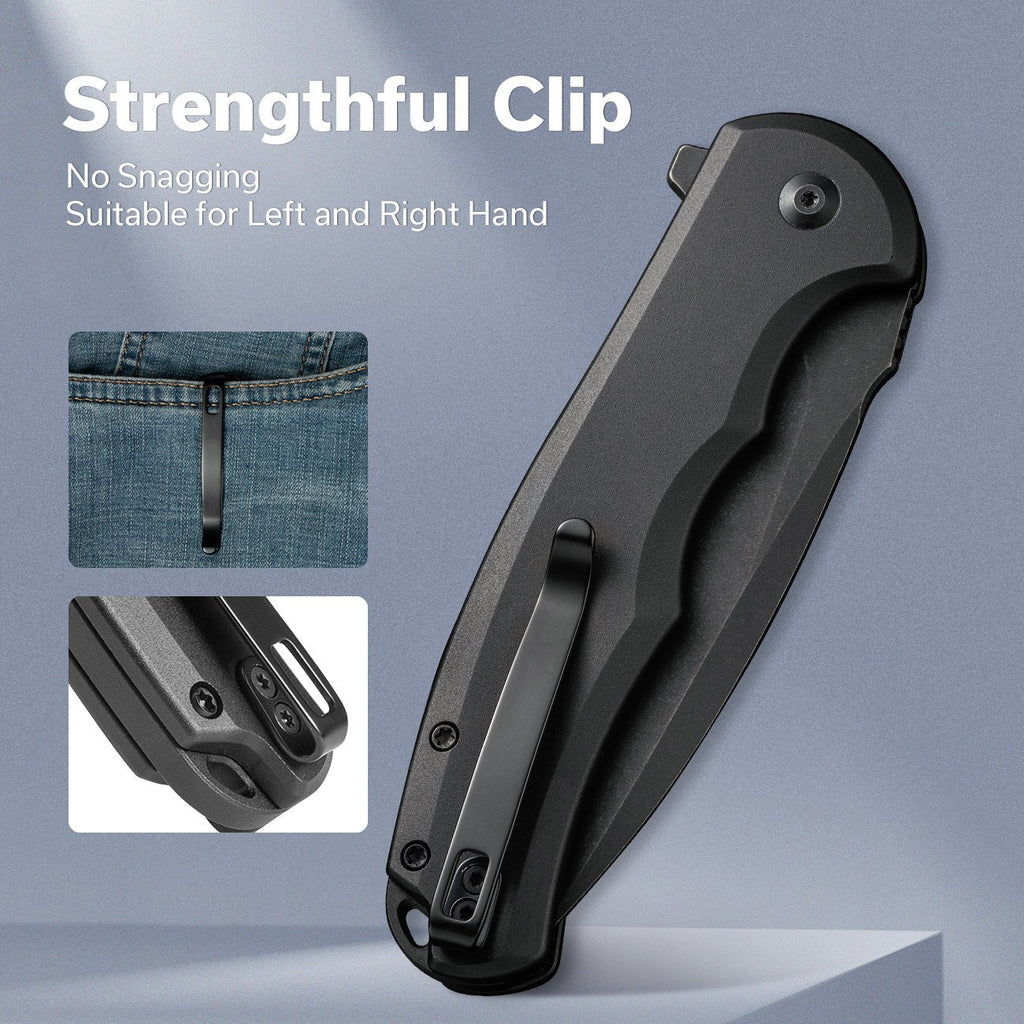 Σουγιάς CIVIVI Button Lock Praxis Aluminum All Black Nitro-V