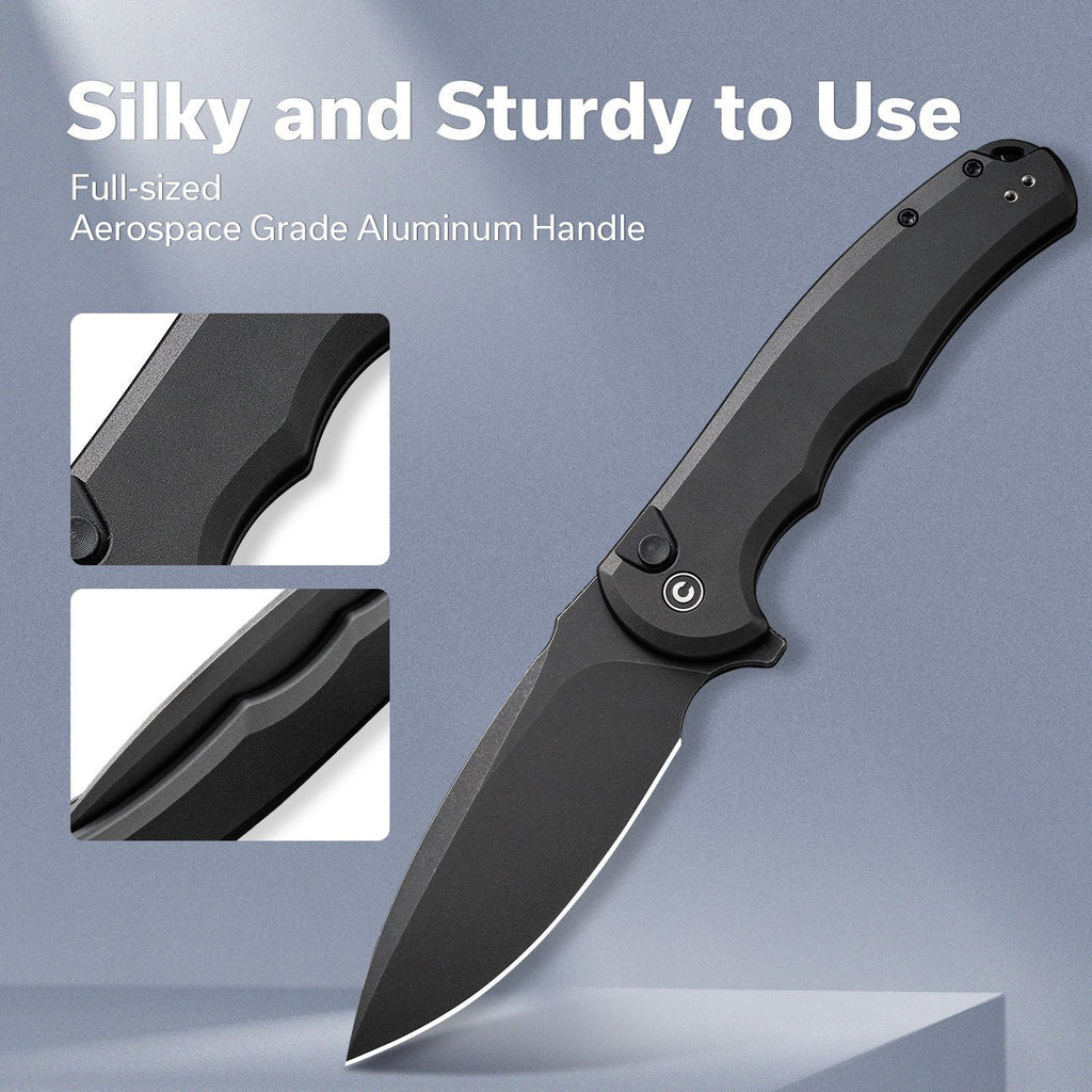 Σουγιάς CIVIVI Button Lock Praxis Aluminum All Black Nitro-V
