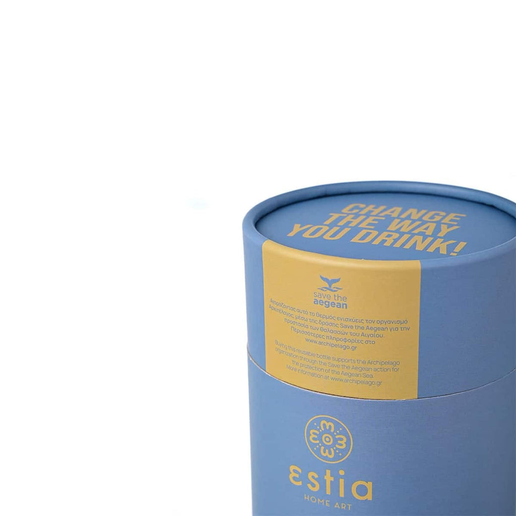Ανοξείδωτο Ποτήρι Θερμός με Καλαμάκι Estia Save the Aegean 350ml | www.lightgear.gr