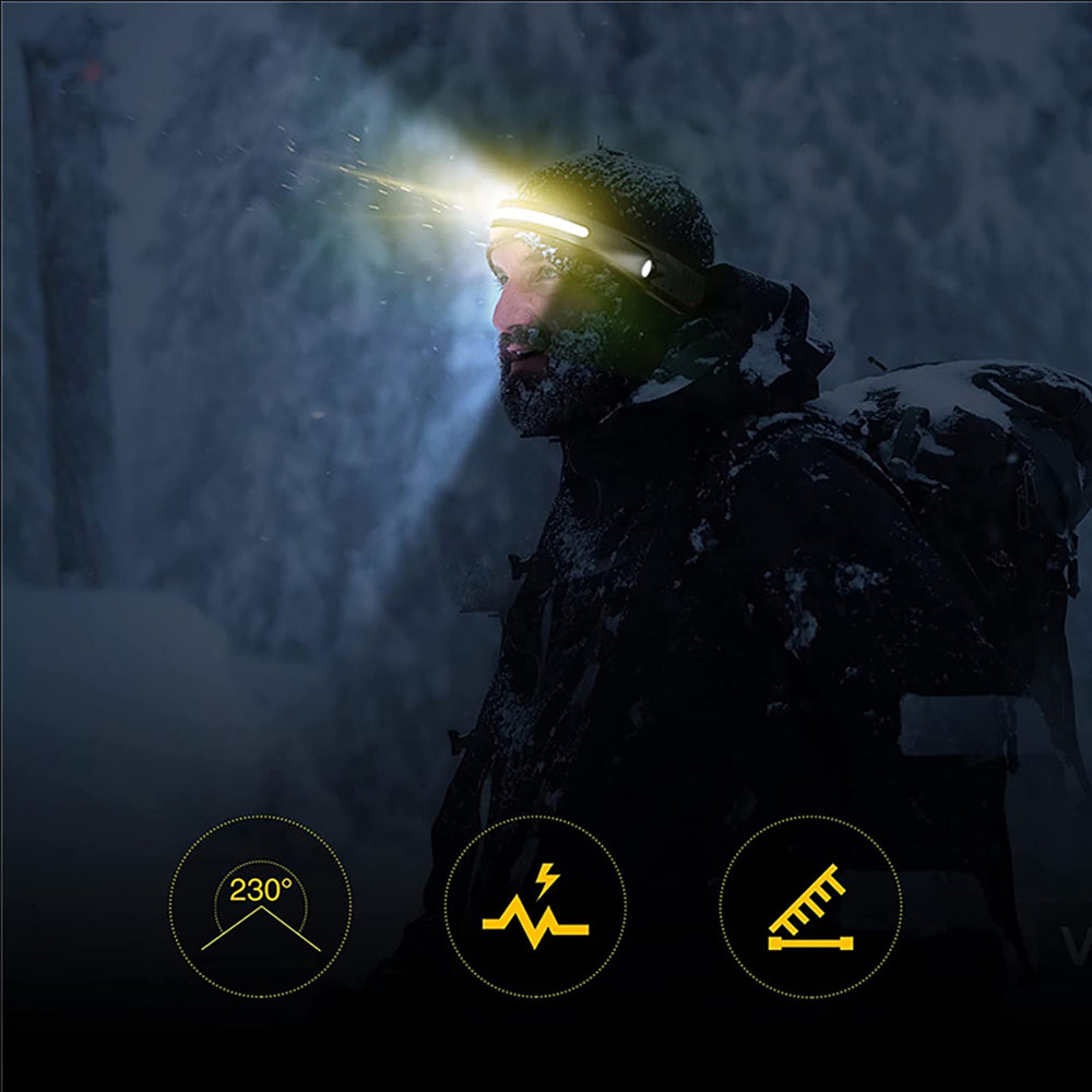 Φακός Κεφαλής CREE LED Wozinsky WLC-1200 350lm IPX4 με Motion Sensor Μαύρο