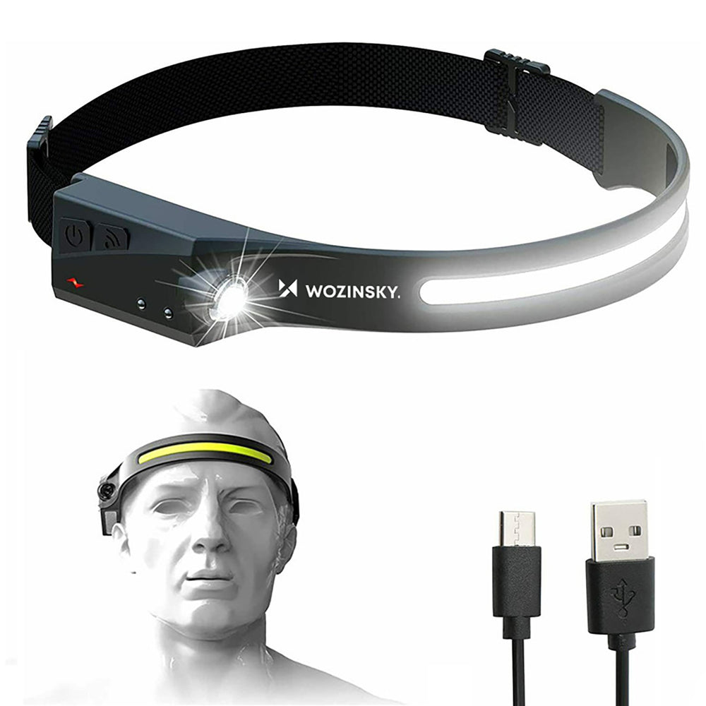 Φακός Κεφαλής CREE LED Wozinsky WLC-1200 350lm IPX4 με Motion Sensor Μαύρο