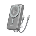 Dudao K29 Powerbank 10000mAh PD 20W MagSafe με Μεταλλική Κατασκευή, Βάση και Ενσωματωμένα Καλώδια - Γκρι