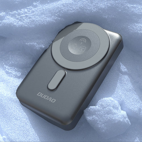 Dudao K29 Powerbank 10000mAh PD 20W MagSafe με Μεταλλική Κατασκευή, Βάση και Ενσωματωμένα Καλώδια - Γκρι