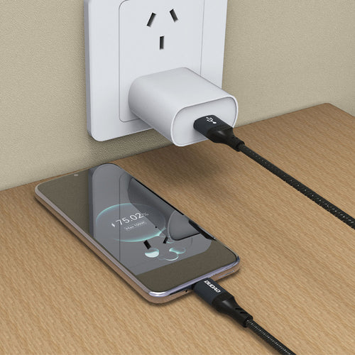 Dudao L3ST Καλώδιο USB-A σε USB-C 5A 1.2m Πλεκτό - Μαύρο