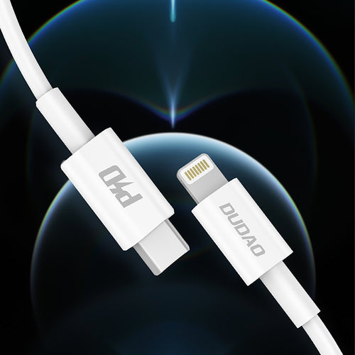 Dudao L6X Καλώδιο USB-C σε Lightning PD 20W 1m - Λευκό