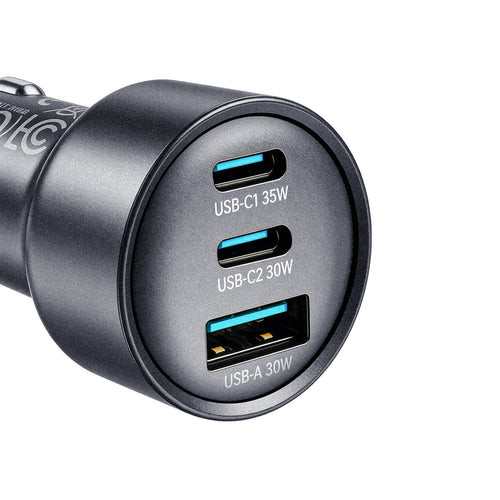 Joyroom JR-CCN19 65W Φορτιστής Αυτοκινήτου 2x USB-C + USB-A - Ανθρακί