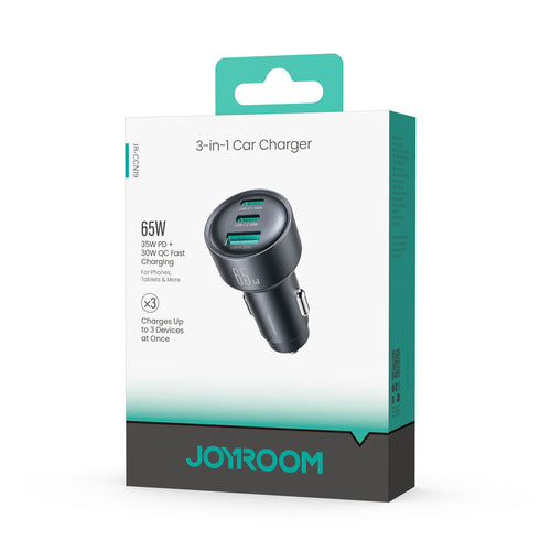 Joyroom JR-CCN19 65W Φορτιστής Αυτοκινήτου 2x USB-C + USB-A - Ανθρακί