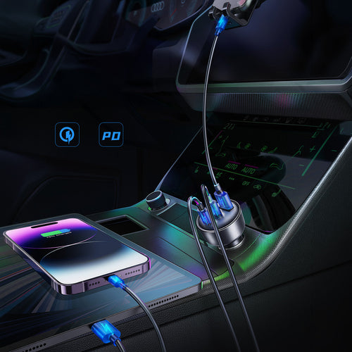 Joyroom JR-CCN19 65W Φορτιστής Αυτοκινήτου 2x USB-C + USB-A - Ανθρακί